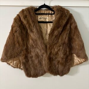 Astmann Great Britain Vintage Brown Fur Cape Luxurious Plush Design
